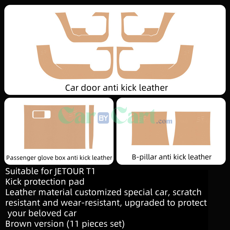 2025 T1 Car Door/B-pillar/Passenger glove box anti kick leather Anti Kick Protection Pad