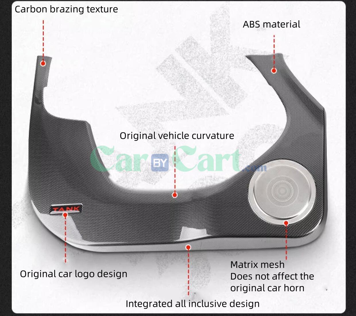 2024 TANK300 Carbon fiber patterned tailgate anti scratch pad