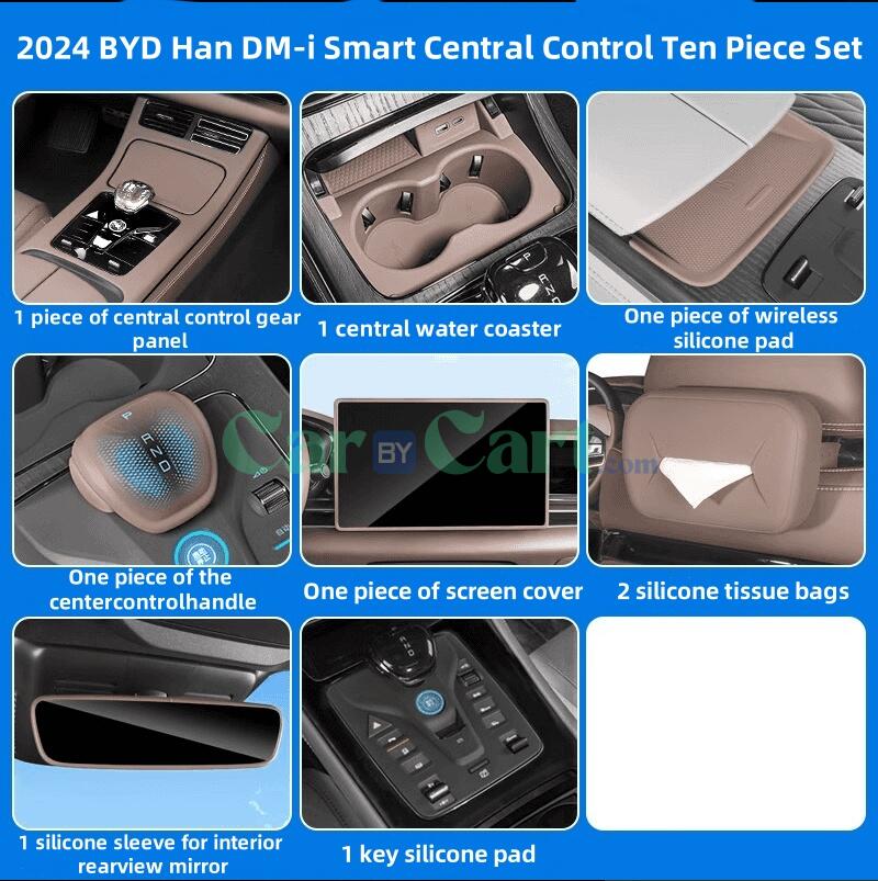 24 Han DM-i Smart Carbon fibre pattern gear shift panel