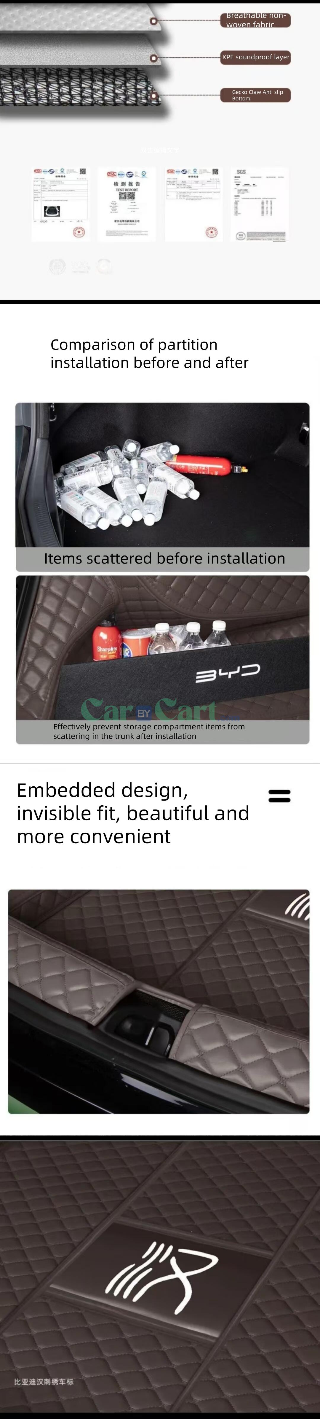 2025 BYD Han EV Full surround+left side panel trunk cushion