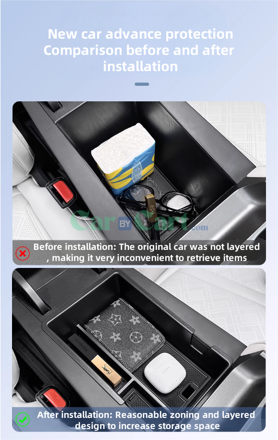 صناديق تخزين 2024 يوان UP موجودة ورا كونسول المنتصف، صندوق مسند الذراع، الشاشة، وتحت المقاعد.