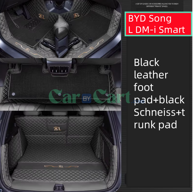 2025 BYD Song L DM-i Smart Double layered floor mats+fully wrapped trunk mat with anti kick pad included