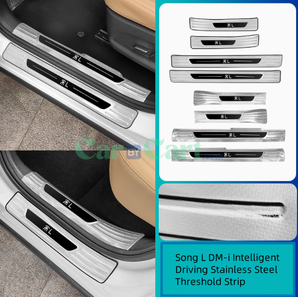 2025 BYD Song L DM-i Smart Internal and external threshold strips (silver titanium black label)