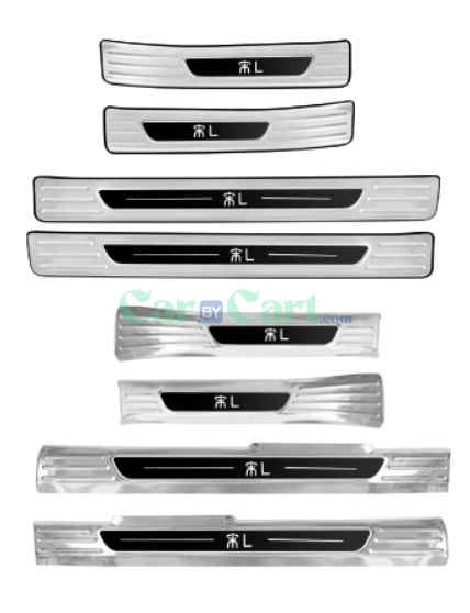 2025 BYD Song L DM-i Smart شرايط عتبة داخلية وخارجية (ملصق أسود من التيتانيوم الفضي)