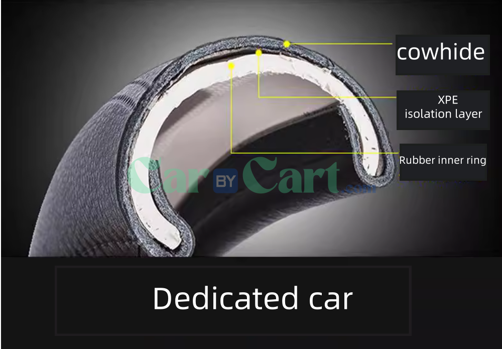 غطاء عجلة قيادة من الجلد بشبكة ذهبية لسيارة 2025 BYD Song Pro DM-i Smart JLG