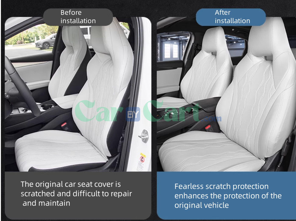 غطاء مقعد شامل للسيارة 2025 BYD Seal 06DM-i Smart مع 2 مساند رأس من فرو الغزلان.