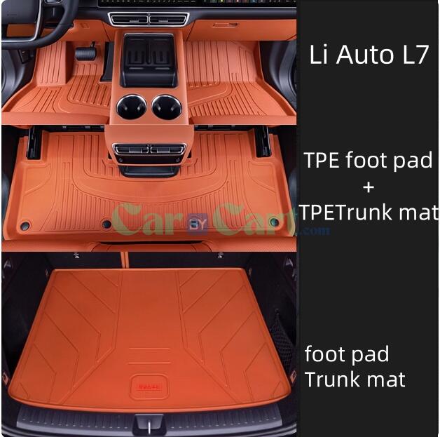 2024 Li Auto L7 TPE foot pad+TPE trunk pad