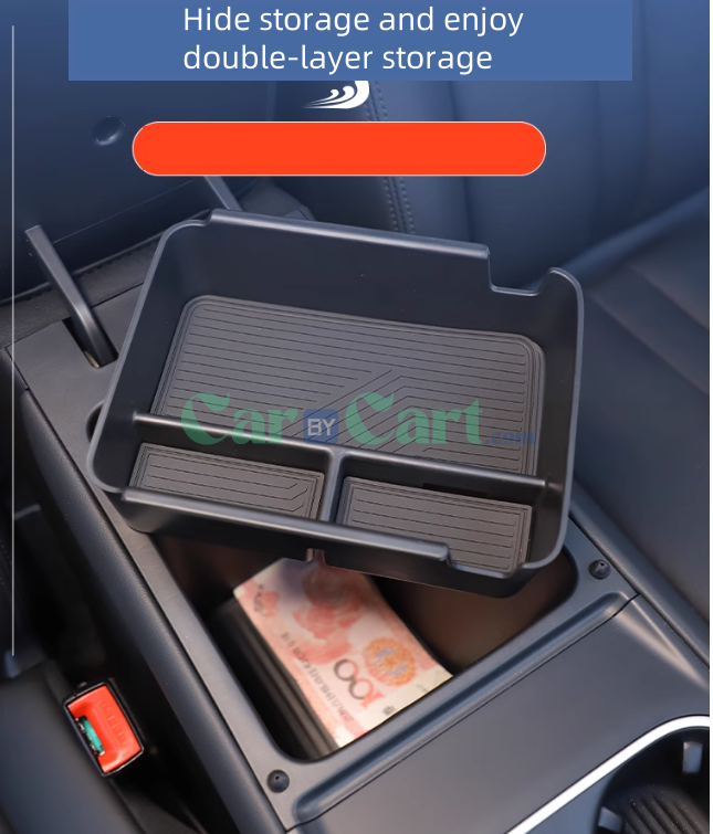 2025 BYD Seal 05DM-i فيه صندوق تخزين مسند ذراع ذكي ورا الشاشة.