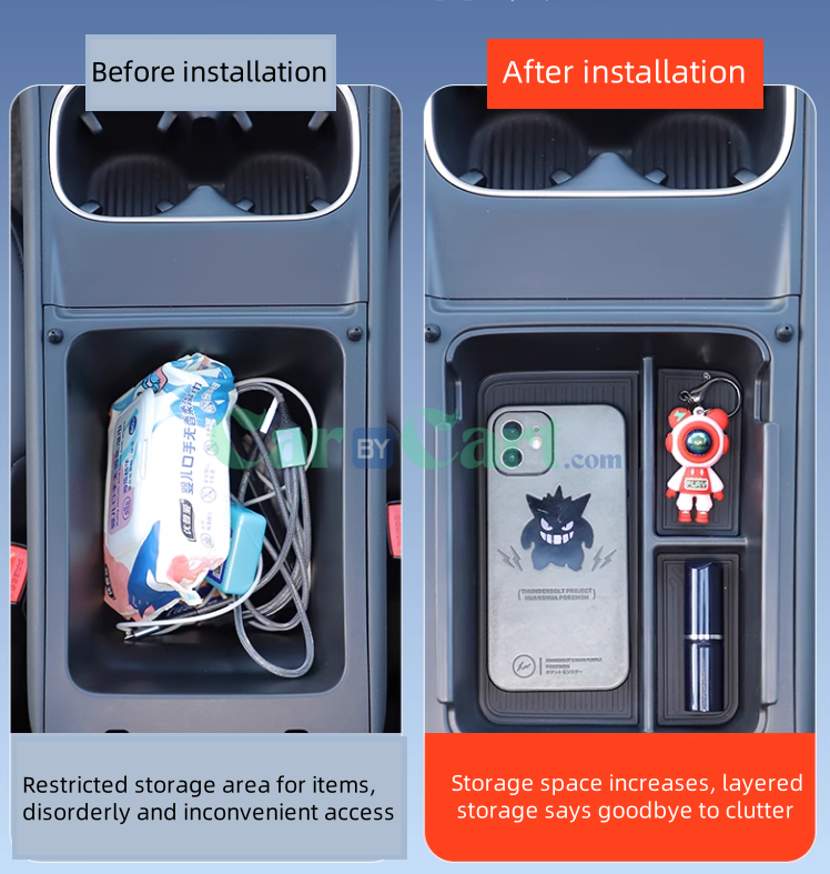 2025 BYD Seal 05DM-i فيه صندوق تخزين مسند ذراع ذكي ورا الشاشة.