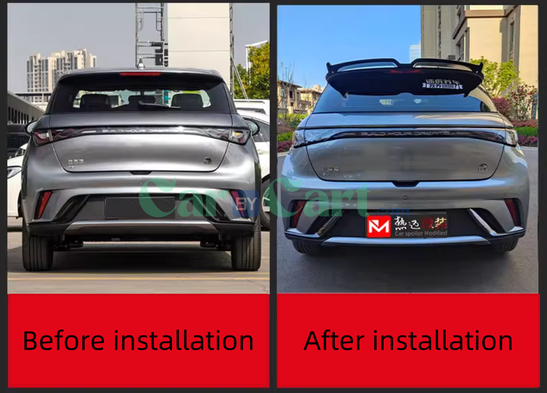 2025 BYD دولفين بزعنفة ذيل مزخرفة بألياف الكربون.