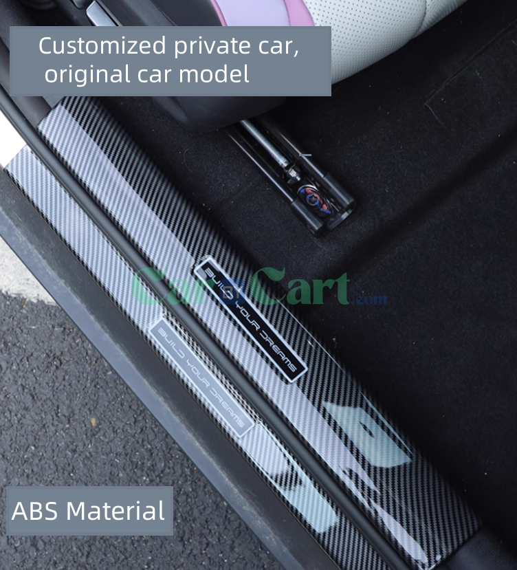 2025 BYD دولفين عندها شرائط عتبة داخلية وخارجية.