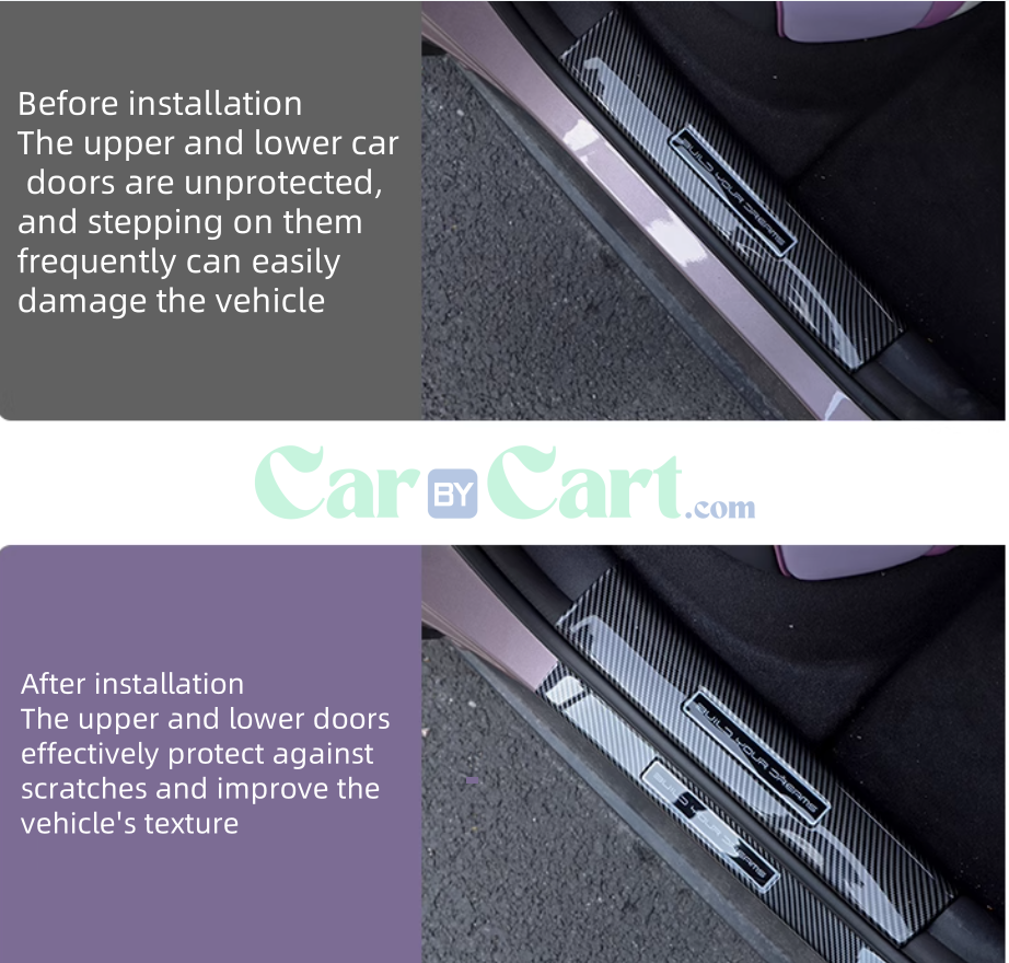 2025 BYD دولفين عندها شرائط عتبة داخلية وخارجية.