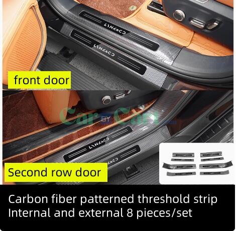 2025 LYNK&CO 900 ABS carbon fiber patterned threshold strip -8 pieces