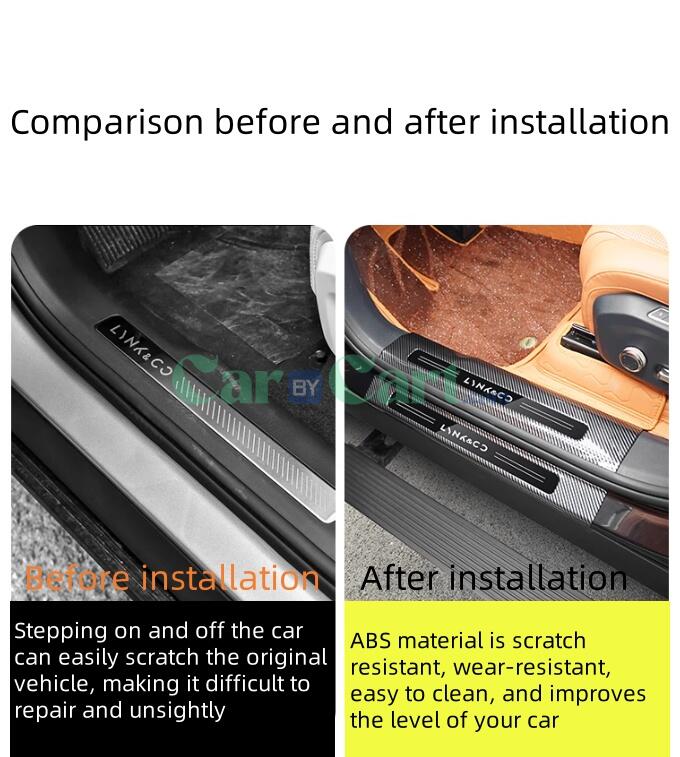 2025 LYNK&CO 900 ABS carbon fiber patterned threshold strip -8 pieces